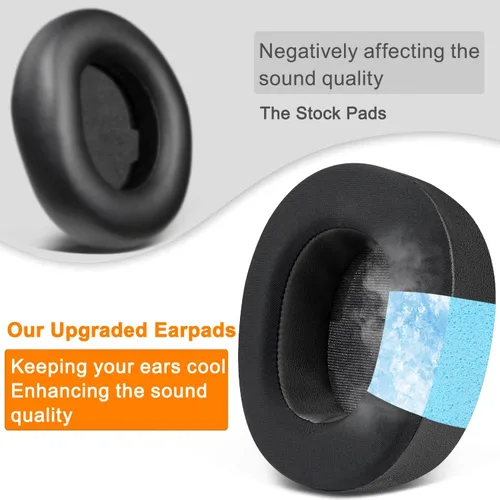 Vista 6 de SOULWIT Almohadillas refrescantes para Arctis Nova Pro Wireless (no compatible con auriculares Nova Pro Wired) y Arctis Nova Elite, almohadillas