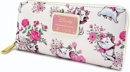 Vista 2 de Loungefly x Disney Marie Floral AOP Cartera de piel sintética (Multi, talla única)
