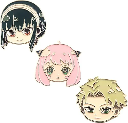 Vista 2 de S x Family Loids - Broche para disfraz - Lindos pines de metal Anya Yor Forger - Colección de anime regalos de cosplay para niños niñas adolescentes