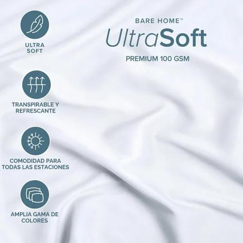 Vista 3 de Bare Home Paquete de 2 sábanas bajeras ajustadas tamaño individual - microfibra ultrasuave de alta calidad 1800, resistente a las arrugas, bolsillo