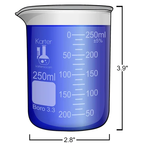 Vista 5 de Karter Científico SF-214T2 Rompe cristal de borosilicato, 50/100/250 ml, 3 tamaños (Pack de 3 unidades).