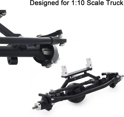 Vista 5 de Aleación de aluminio CNC eje delantero completo para 1/10 RC Crawler RC4WD Ge-Lande II TF2 D110 Yo-ta II Ejes (negro)