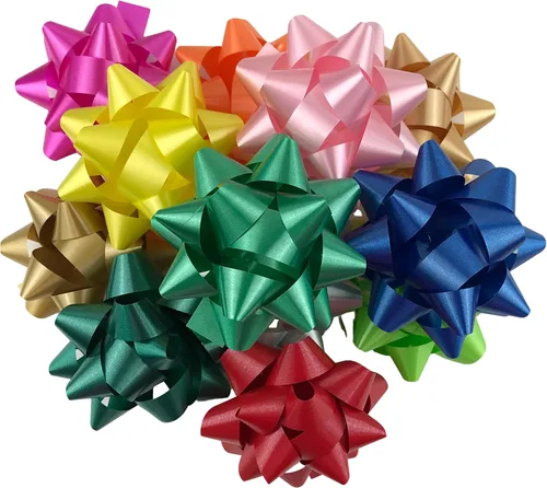 Vista 17 de MMvolesy Regalos de confeti de Navidad, cajas de estrellas, lazos de estrellas, esplendoreta, Navidad, día de San Valentín, lazos autoadhesivos