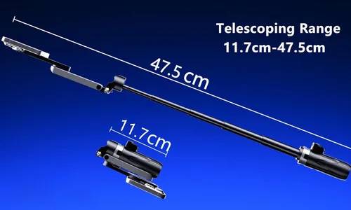Vista 9 de Trípode magnético 4 en 1 con bolsillo para selfie Stick que se extiende hasta 1.5 pies (18.7 in) soporte para teléfono celular, mango de agarre
