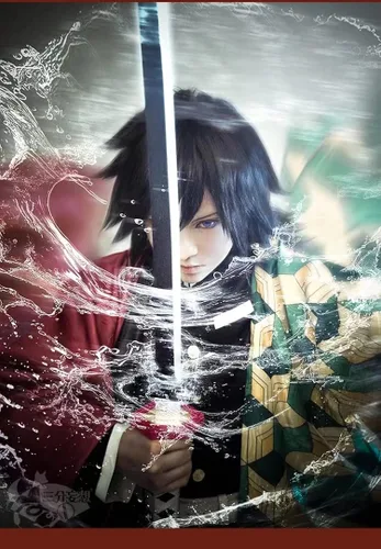 Vista 5 de Demon Slayer - Disfraz de cosplay para niños y adultos, disfraz de cosplay de Kochou Shinobu Tanjirou Zenitsu Giyuu