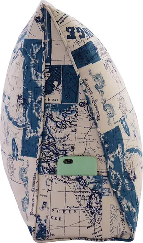 Vista 3 de Almohada de lectura de cuña estampada triangular para cabecero y espalda, cojín de apoyo para sentarse en la cama, almohada para descansar