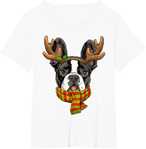 Vista 39 de Camiseta de Navidad para perro Bulldog Francés, Negro, S
