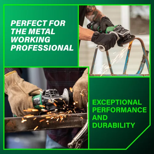 Vista 4 de Metabo HPT Kit de amoladora angular de potencia con interruptor deslizante multivoltios de 18 V, herramienta eléctrica de motor de alto par