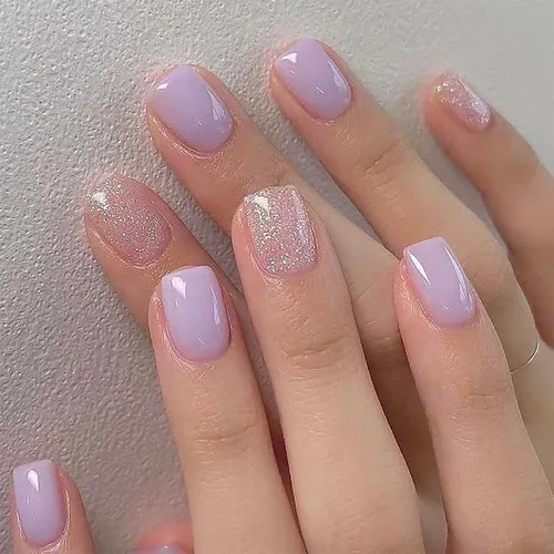 Vista 39 de Uñas postizas cortas cuadradas MABKJLF, uñas francesas falsas con gradiente, uñas de cobertura completa, flores blancas, uñas falsas con diseños