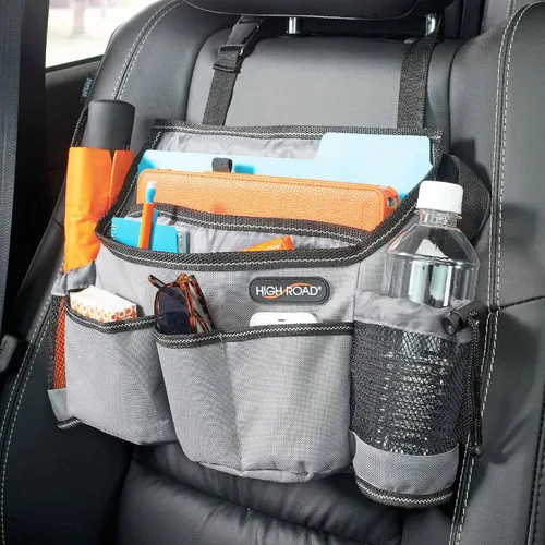 Vista 8 de Organizador para asientos de automóvil, de la marca High Road, pack de 2, XL, Negro
