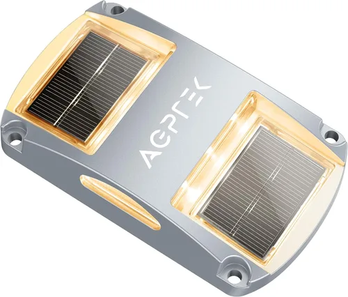 Vista 10 de AGPTEK Luces Solares para Entrada de Vehículos 1 Paquete, Luces Marcadoras Solares LED Impermeables para Cubierta al Aire Libre, Muelle, Marina