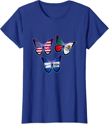 Vista 55 de Multiculti Heritage. Camiseta El Salvador México y Estados Unidos