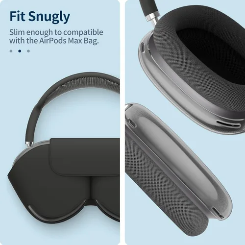 Vista 6 de FINTIE Funda para AirPods Max, Funda protectora de TPU suave transparente antiarañazos, Protector de accesorios de silicona transparente