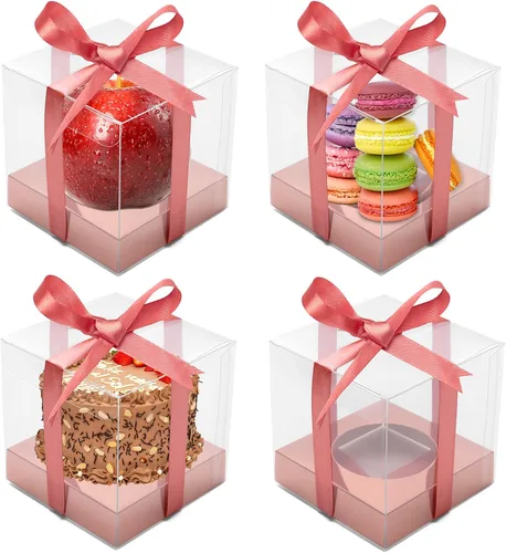 Vista 12 de 12 cajas transparentes para cupcakes de 3.5 pulgadas (negro)