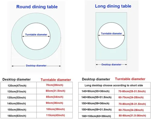 Vista 9 de Kitchen Lazy Susan - Tocadiscos con base de aluminio, bandeja de servicio de mesa redonda, antideslizante, plato giratorio de vidrio grande, grosor