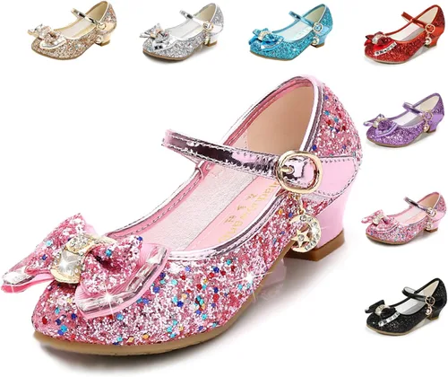 Vista 3 de Cadidi Dinos Zapatos de vestir para niñas, zapatos de fiesta de boda, zapatos de tacón Mary Jane Princesa (bebéniño pequeñoniño grande)