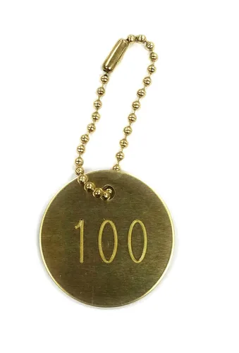 Vista 3 de Etiquetas de latón, numeradas 001-100, redondas de 1.25