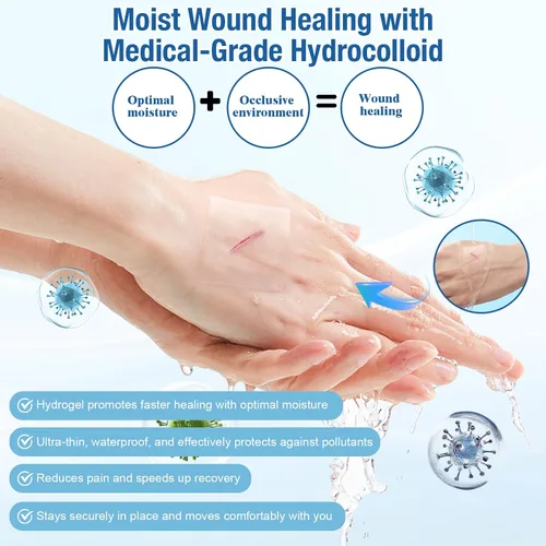 Vista 5 de Rollo hidrocoloide de grado médico para el cuidado de heridas, cortado a medida, flexible, impermeable y ultra absorbente