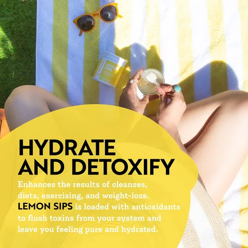 Vista 7 de Dr. Kellyann Lemon Sips, Mezcla para bebida cítrica (21 porciones) Rehidrata, Desintoxica, Revitaliza, Sin azúcar, Sin grasa, Sin OMG, Hidrata