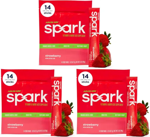 Vista 16 de AdvoCare Spark Energy & Focus, sin azúcar, frambuesa azul, 14 barras Suplemento de vitaminas y aminoácidos, fórmula sin azúcar que apoya la energía