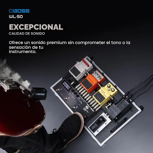 Vista 5 de BOSS WL-50 Sistema de instrumentos inalámbricos de tamaño de pedal Sistema inalámbrico Plug and Play para cualquier configuración de pedalera