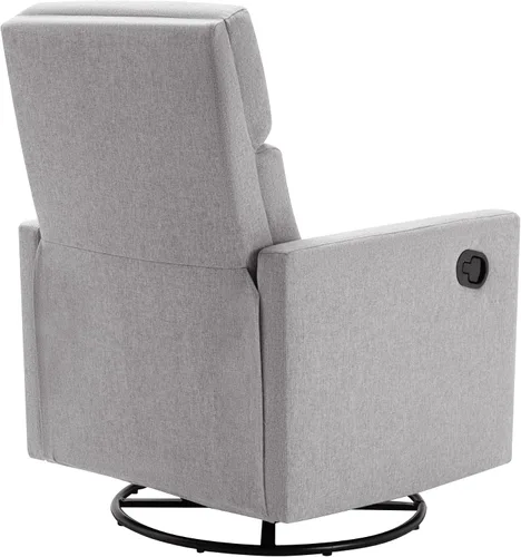 Vista 8 de LUMISOL Silla reclinable giratoria para adultos, silla deslizante giratoria para guardería, sofá individual reclinable manual, tapizada en lino