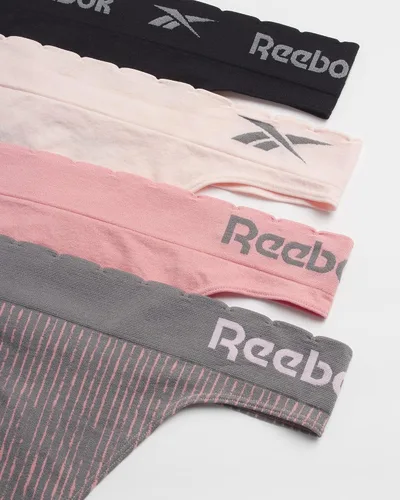 Vista 2 de Reebok Ropa interior para mujer tanga sin costuras paquete de 4