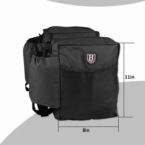 Vista 6 de Harrison Howard Equestrian Western Saddle Bag Nylon Botella de agua/engranaje Portador Conveniente Saddle Bag Negro