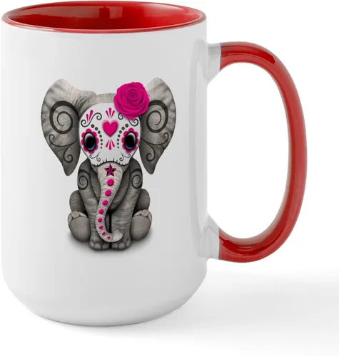 Vista 16 de CafePress Blue Elephant - Taza de café de cerámica de 15 oz (15.0 fl oz)