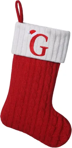 Vista 26 de Medias de Navidad personalizadas de 19 pulgadas con iniciales bordadas, medias de Navidad de punto negro para decoraciones de vacaciones familiares