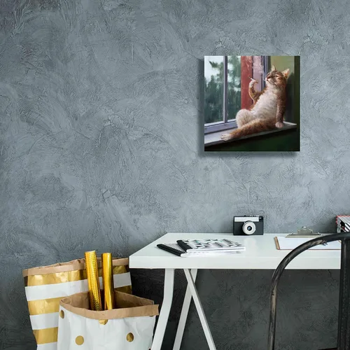 Vista 7 de Epic Graffiti 'Rainy Day Blues' de Lucia Heffernan, arte de pared en lienzo, 12 x 12 pulgadas