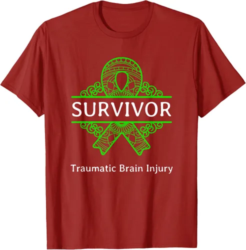 Vista 25 de Camiseta de concientización traumática con cinta verde para supervivientes de lesiones cerebrales, Negro, S