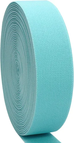 Vista 21 de Banda elástica de punto negro de 1-1/2 pulgadas, 10 yardas, 1.496 in, tejido de sarga de doble cara, correas elásticas pesadas, banda elástica