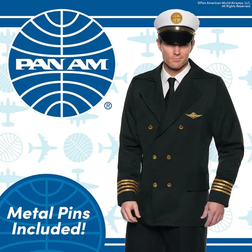 Vista 2 de UNDERWRAPS Disfraz oficial de PAN AM - Piloto y azafata de PAN AM