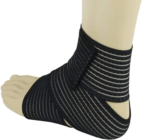 Vista 4 de BXT Soporte elástico transpirable para el tobillo, soporte de compresión para rodilla, codo, muñeca, tobillo, correa de vendaje deportivo