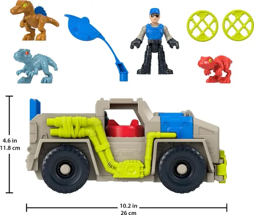 Vista 5 de Fisher-Price Imaginext Jurassic World - Juego de juguetes de dinosaurio de pista y transporte para juegos de simulación para niños a partir de 3 años