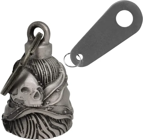 Vista 13 de Campana de motocicleta con colgador para motociclista, campanas de motociclista de buena suerte y accesorios de motocicleta, campana de la suerte