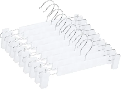 Vista 9 de NORTHERN BROTHERS Perchas para pantalones con clips, paquete de 30 perchas para falda de color negro resistentes para mujeres, hombres, niños