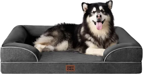 Vista 36 de EHEYCIGA – Cama ortopédica impermeable para perros pequeños, de espuma viscoelástica tipo caja de huevos, con bordes elevados y base antideslizante