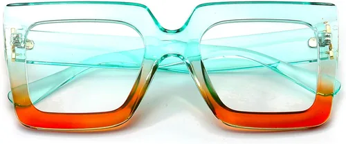 Vista 11 de Gafas de luz azul extragrandes para mujer, moda, gafas de computadora de lente cuadrada gruesa, sin receta, gafas negras, A1 negro