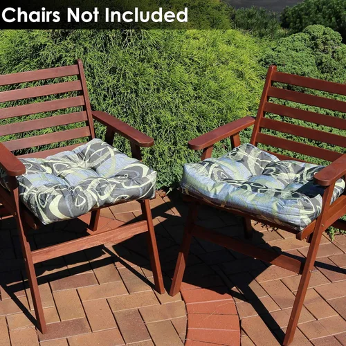 Vista 9 de Sunnydaze - Cojines cuadrados copetudos de 20 pulgadas para patio para interiores o exteriores, jazz moderno, seis juegos de almohadas de 2 piezas