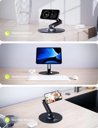Vista 6 de Bracketron MagAlign PRO Soporte magnético para iPad, MagSafe, giratorio de 360° Soporte magnético para tablet con diseño de succión, base