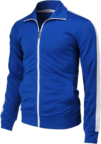 Vista 17 de H2H - Chaqueta deportiva ligera ajustada con cremallera para hombre Cmoja0103-negro
