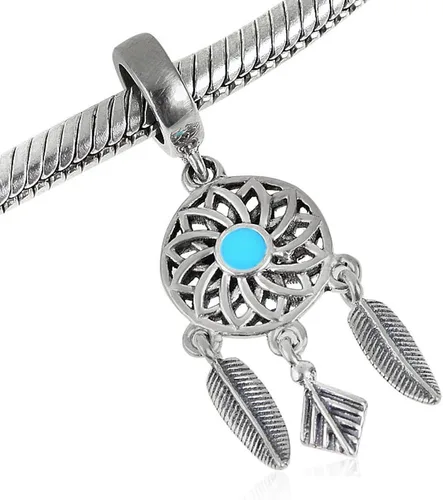 Vista 3 de Plata de ley 925encanto Dream cather Encanto Wing encanto flor encanto para pandora pulsera