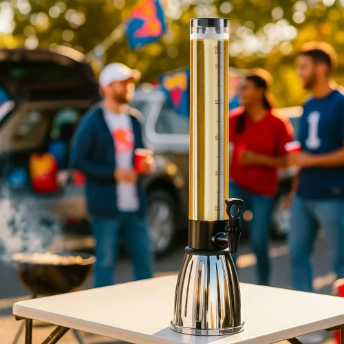 Vista 6 de OGGI Beer Tower - Dispensador de bebidas de 88 onzas con espita y tubo de hielo, torre Margarita, torre Mimosa, dispensadores de bebidas perfectos