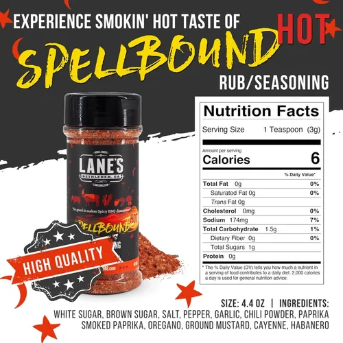 Vista 2 de Lane's Spellbound - Condimento para frotar cerdo dulce y picante, condimento natural para frotar los glúteos, frotar costillas para ahumar y asar a