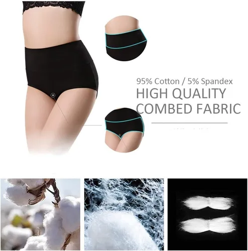 Vista 8 de ANNYISON - pantaletas para mujer de algodón suave, cintura alta, transpirables, unicolor