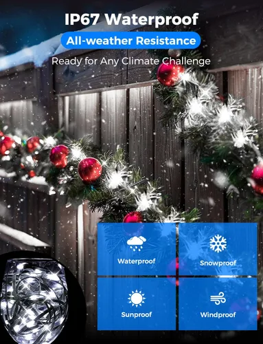 Vista 6 de Luces LED de Navidad para Exteriores, 295 Pies 900 Luces LED para Árbol de Navidad y Cerca con Control Remoto - 8 Modos de Iluminación y 3