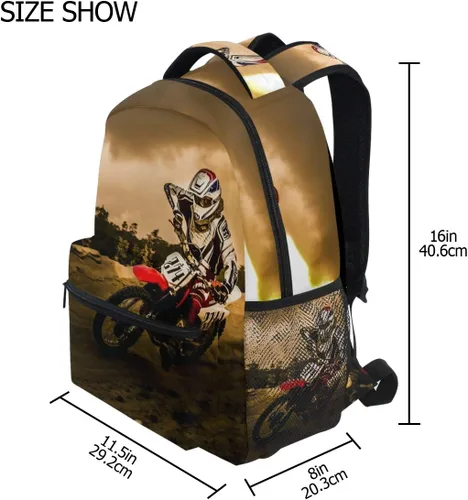 Vista 2 de Mochilas ligeras de motocross para vehículos de motocicleta, bolsas para niños, bolsa de libros para hombre, regalos de regreso a clases