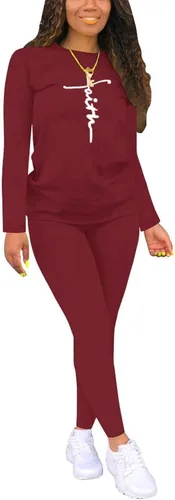 Vista 3 de Nimsruc Conjuntos de dos piezas para mujer, conjuntos deportivos casuales para correr, ropa a juego